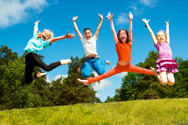 Jumping happy child HD picture