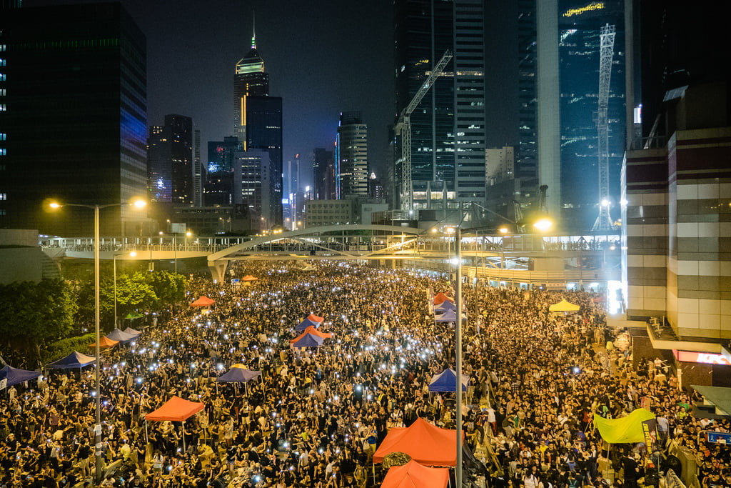 Phong trào chiếm Trung tâm Hồng Kông năm 2014 (Ảnh: Katie Brinn/Flickr)