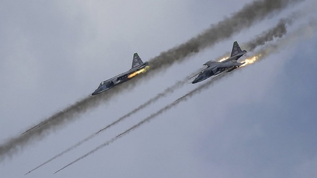 Máy bay Nga không kích các mục tiêu tại Syria (Ảnh: Youtube)
