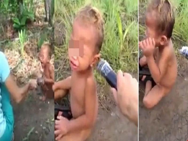 Hình ảnh cháu bé bị bạo hành dã man. Theo điều tra của lực lượng cảnh sát Campuchia, trên cơ thể cháu bé có nhiều dấu tích bị xâm hại tình dục. (Ảnh cắt từ clip)