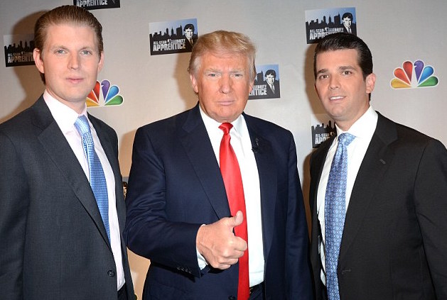 Donald Trump và hai con trai Eric và Donald Jr. (Ảnh: Derek Storm/ Splash News