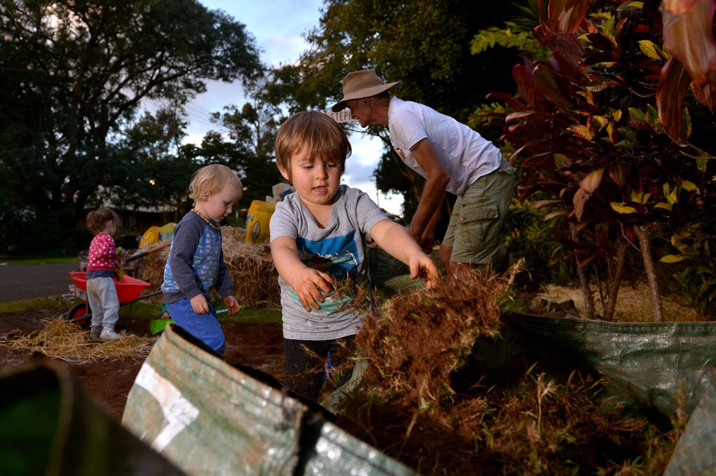 This is not just another community garden in Buderim. It's about education of children too. Isaac Kuylaars, 3. Photo: John McCutcheon / Sunshine Coast Daily
