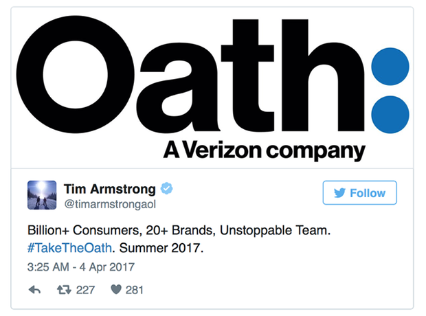 Dòng tweet của Tim Armstrong, CEO của AOL