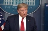 Ông Trump tại cuộc họp báo của Nhà Trắng vào tối ngày 17/4.