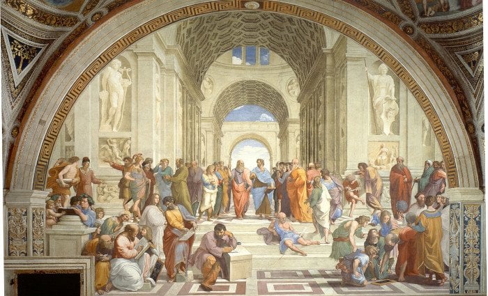 Cuộc tranh luận giữa Plato và Aristotle trong kiệt tác "Học viện Athens"