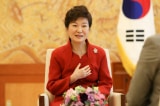 South Korean President Park Geun hye holds an interview with Doordarshan