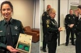 Cô sinh viên tốt nghiệp trường cảnh sát rơi nước mắt khi nhận được di vật của cha