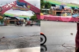 TP.HCM: Cổng chào công viên Đầm Sen cao 5m bị đổ sập