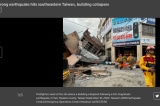 Video: Động đất lớn ở Đài Loan khiến tòa nhà đổ sập, tàu hòa bị trật đường ray